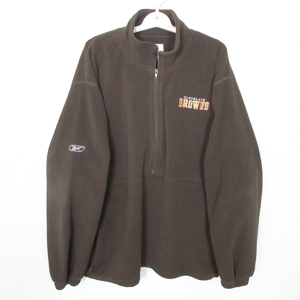 Cleveland Browns Reebok NFL Fleece Pullover Half Zip Mens Jacket
